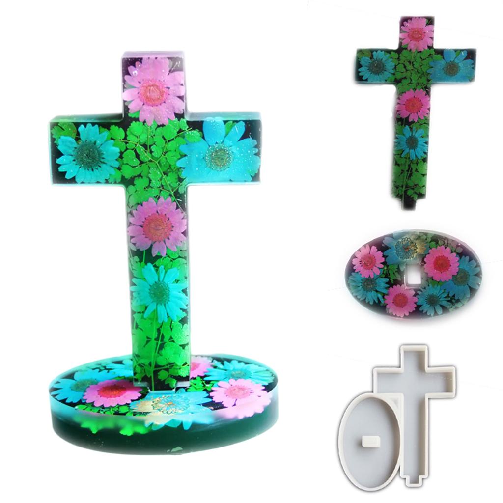 Flexible Silicone Cross Ornament Moulds Religious Crafting Mold Jewelry Making Molds Gift for Hand-Making Enthusiasts
