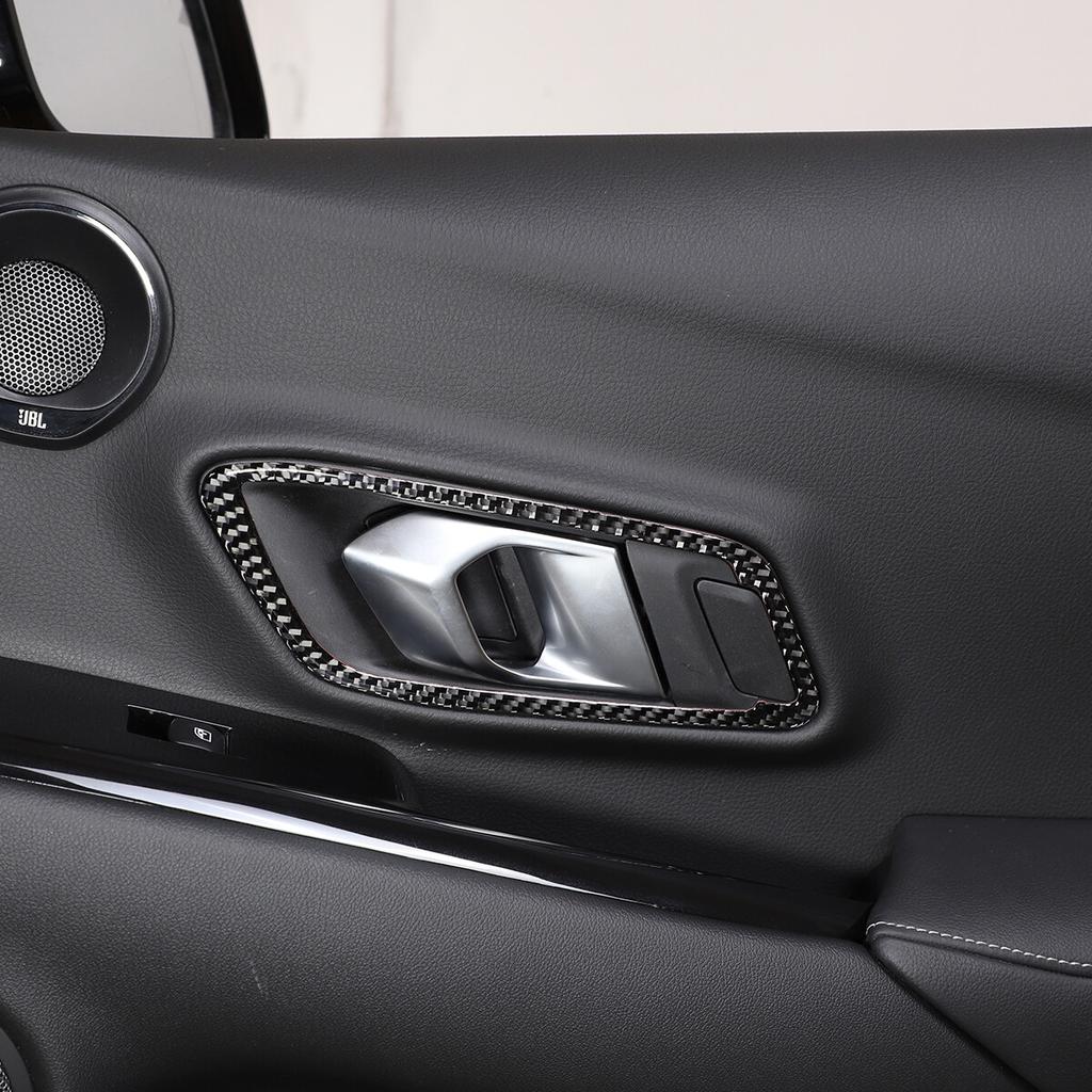 Interior Real Carbon Fiber Door Handle Frame Trim For Toyota Supra 19-24