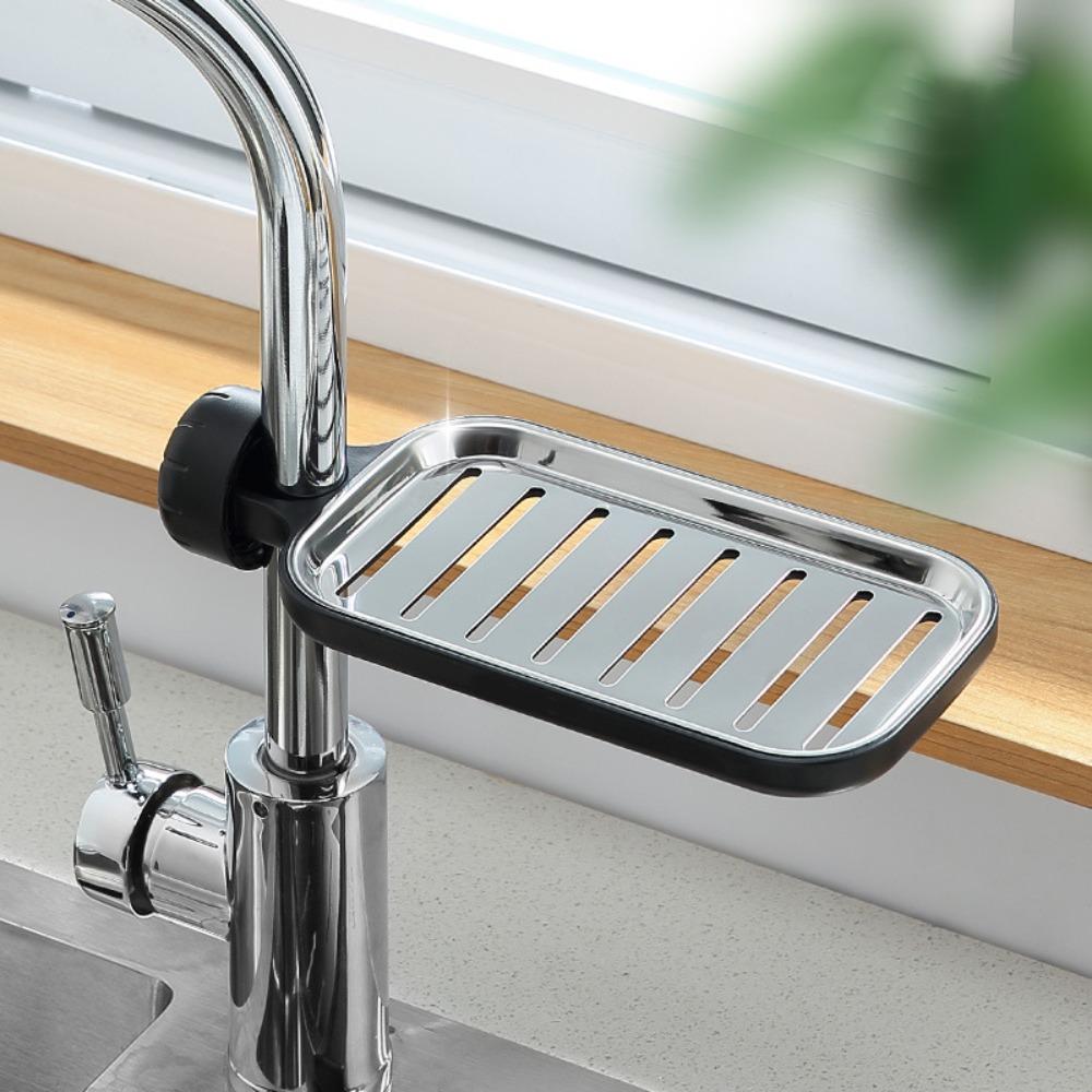 Adjustable Faucet Rack Anti-Rust Draining Rack Soap Box Sink Rack  Dish Cloth Storage