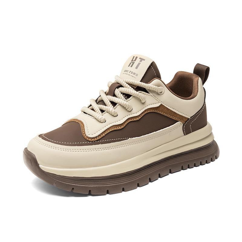 

Мужская спортивная обувь на толстой подошве осень/зима 2024 г.: Легкие, подходящие по цвету, увеличивающие рост, повседневные модные кроссовки 42 коричневый