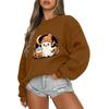 Women's Casual Fashion Round Neck Long Sleeve Halloween Printed Sweatshirt
