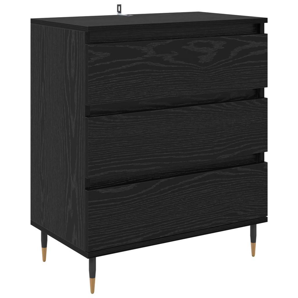 Sideboard in Black Oak Look 60 x 35 x 70 cm Engineered Wood