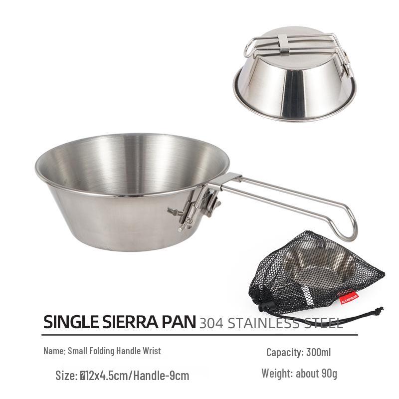 304 Stainless Steel Folding Bowl & Cup Set for Outdoor Camping & Picnic 300ml