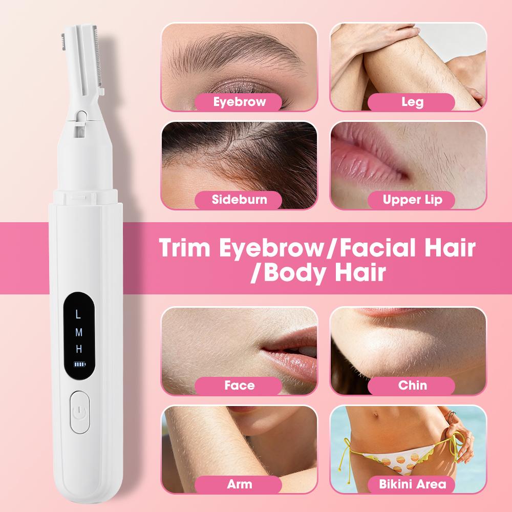 Rechargeable Electric Eyebrow Trimmer Pencil Face Hair Remover for Women Dual Sides Useable Automatic Eyebrow Shavers
