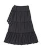 Aejeuyua Pocket Frill Long Skirt Charcoal