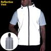 Spring Summer Reflective Vest Men's Hooded Outdoor Casual Cycling Jogging High Visibility Safety Glow Clothes Hip Hop Streetwear