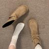 Niche Medium Boots Women's Autumn and Winter New Heightened Thick-soled Martin Boots Pleated Suede Fashion Boots Western Cowboy Boots