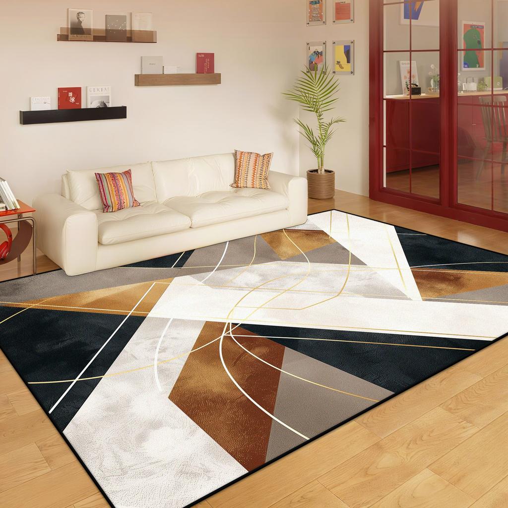 Nordic Geometric Style Living Room Carpet Light Luxury Decoration Bedroom Cloakroom Soft Mat Lounge Washable Antiskid Home Rug