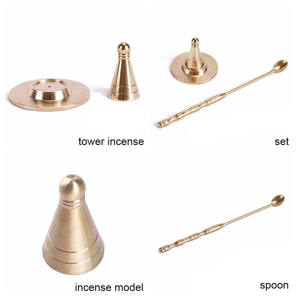 DIY Incense Cones Incense Burner Chinese Ancient Style Retro Brass Censer Gift Fragrant Spoon