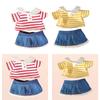 Doll T Shirt+Denim Skirt Soft Costume Outfits for 20cm Dolls Thanksgiving Gifts Birthday Gifts New Year Gifts Halloween Gifts