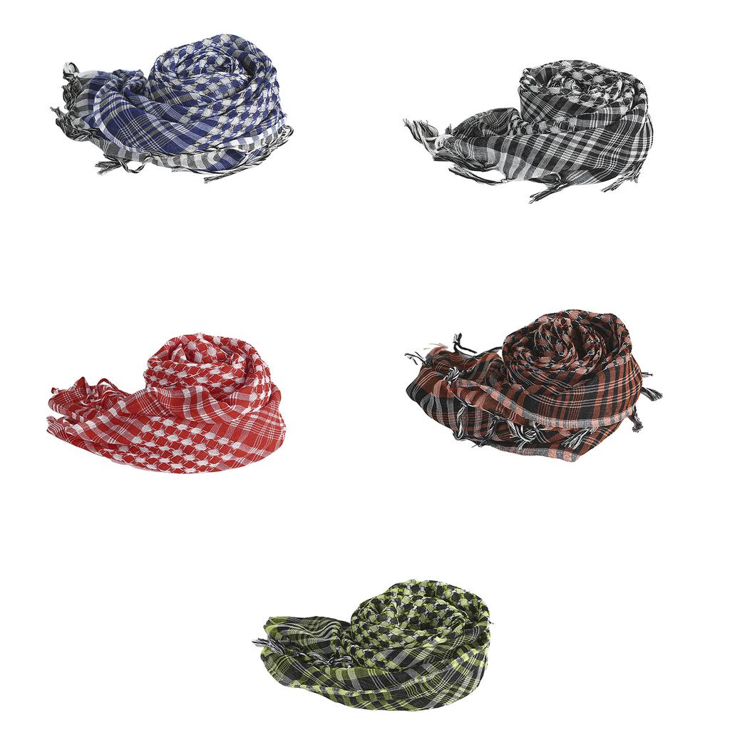 Tactically Male Lattice Print Scarf Hiphop Scarf Lattice Print Turban Multi-purpose Head Wrap Cycling Dustproof Kerchief