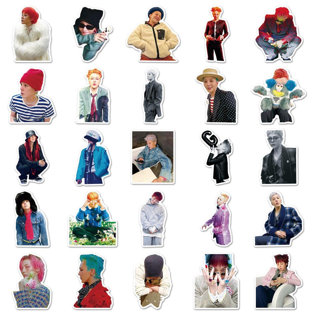 50 G-Dragon Stickers: Korean Boy Group Graffiti for Phone Cases, Water Bottles, Journals & Tablets