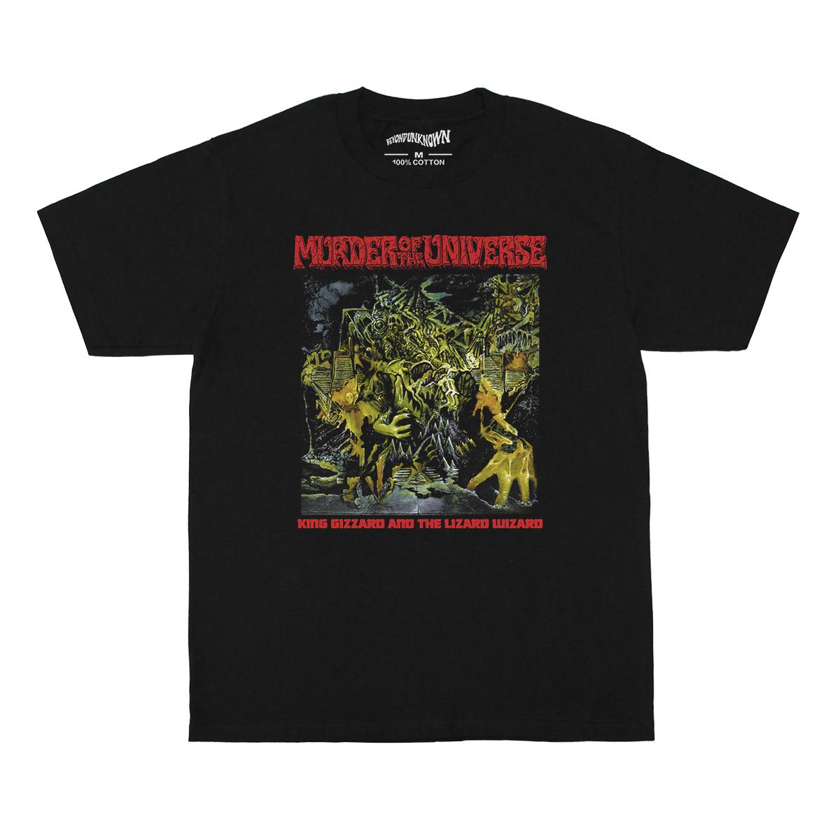 

King Gizzard And The Lizard Wizard TShirt Murder Of The Universe Psychedelic Garage Band Short Sleeves Unisexs Cotton Shirt 4XL