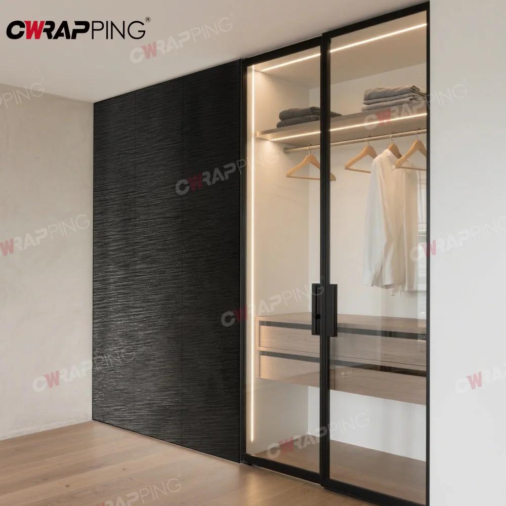 Brushed Texture Dorm Decor Light Gray Car Adhesive Vinyl Stickers Waterproof Wrap Foil Kitchen Cabinet Film Wrapping Wall Home