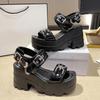 Fashion 10CM Summer Hollowed-out Breathable Thin Sandals Women New All-match High-heeled Platform Sandals Punk Thick Heel Shoes Size 42