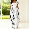 Women Loose Round Neck Short Sleeve Dress Plus Size Summer Light Casual Outfit