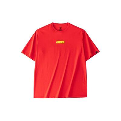 Letter Print Casual Round Neck Pullover Short Sleeve T-Shirt Men Tops Red 952427119-8