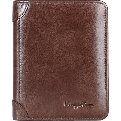 Carteira Masculina de Couro Dobrável em Três Partes Viney