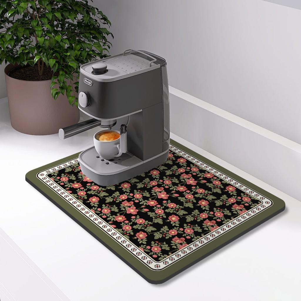 Coffee Machine Mat Waterproof Kitchen Dish Drying Mats Placemat Quick Dry Drain Pad Tableware Non-slip Draining Kitchen Rug