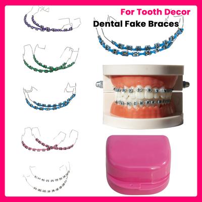Temporary Tooth Decoration Dental Fake Braces Orthodontic Braces Dental Metal Bracket Practice Props for Dental Students