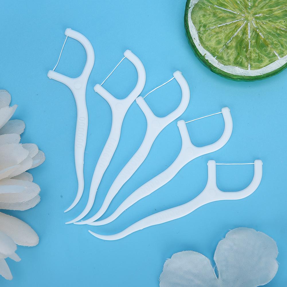 500 Stück Einweg Zahnseide-Stick Zahnfleckenentfernung Zahnseide Mundpflege-Werkzeug