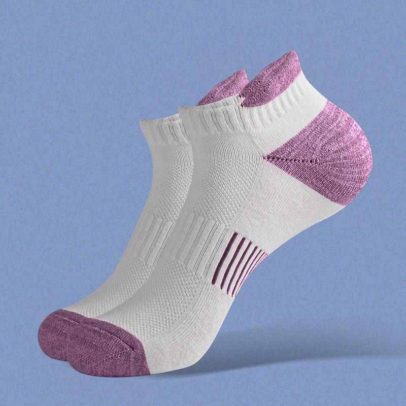 Chaussettes de Course Respirantes en Coton Peigné pour Femmes – Absorbantes la Sueur, Amorties et Courtes pour le Sport et le Badminton
