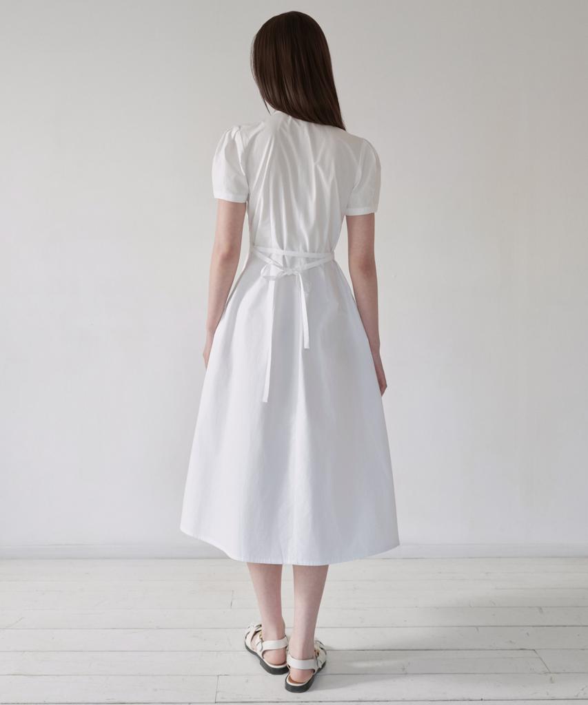 Musinsa Standard Woman Women'S Poplin Puff Sleeve Long Dress [White]