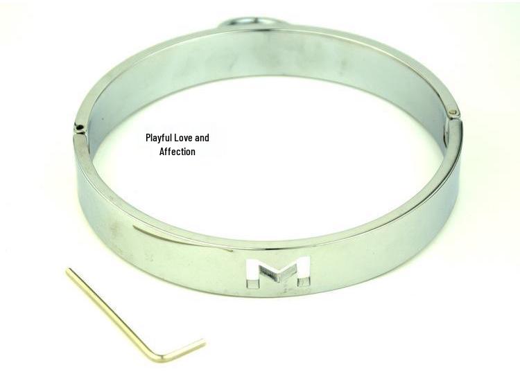 Metal Traction Collar with Nipple Clamps for BDSM Slave Training