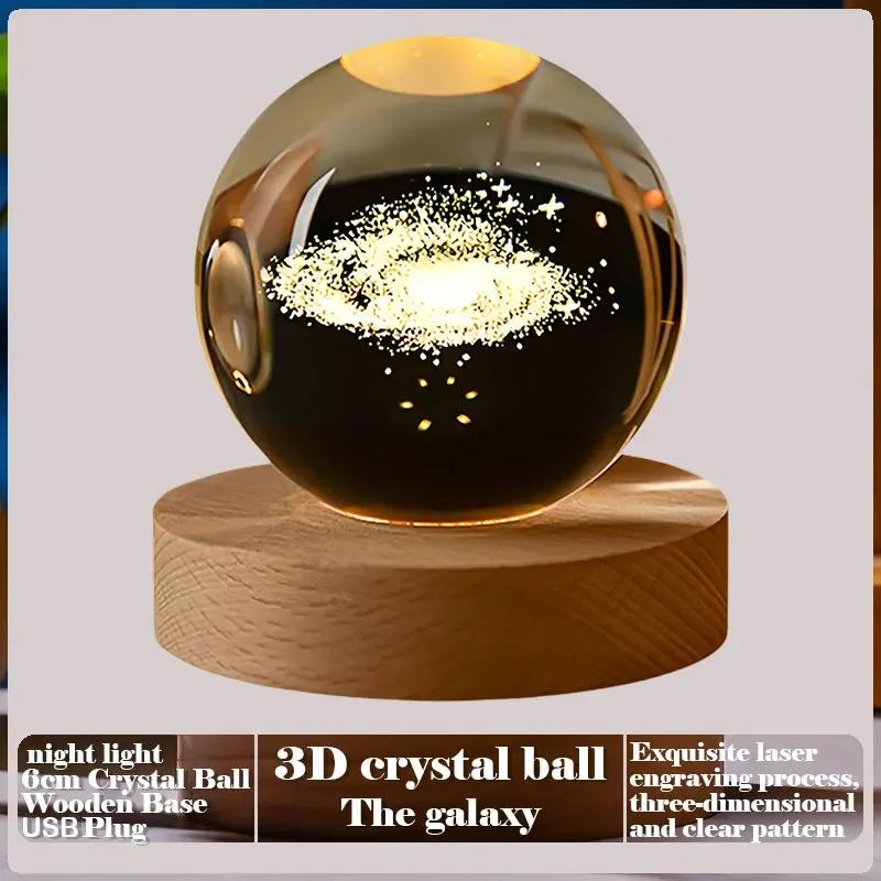 Dárek na Valentýna 2025 3D Růže Křišťálová koule Laserové gravírování Domácí ozdoba Řemesla Stolní dekorace Narozeninový Dárek ke Dni matek