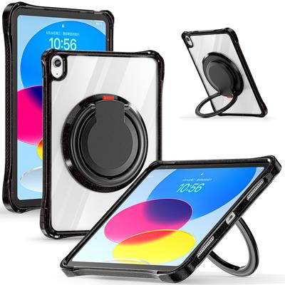 Pro iPad (2025)/10,9 (2022) Pouzdro s otočnou rukojetí Grip TPU+PC Průhledný kryt na tablet