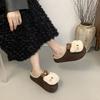 Cute Kitten Velvet Birkenstock Slippers Wear Versatile Thick-bottomed Comfortable Bag Head Slippers Autumn