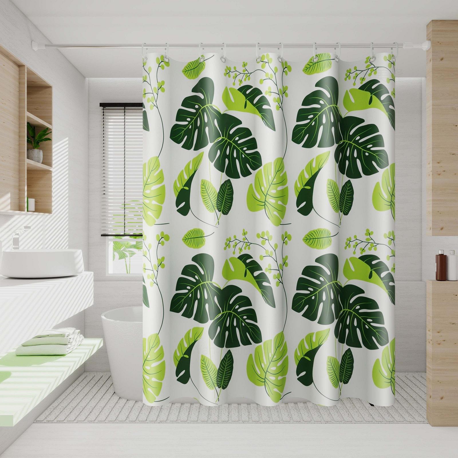 Eva Thickened 3D Shower Curtain Waterproof Curtain For Bathroom Special Bath Curtain, curtain, bathroom curtain shower curtain With rings