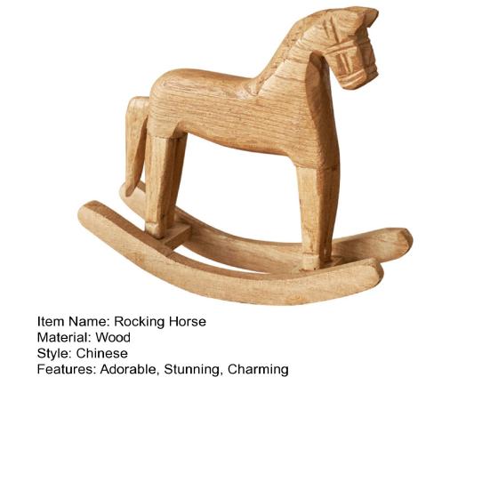 Tre Gyngestol Figur Vintage Liten Hest Skulptur Skrivebordsornament for Bryllup Babyselskap Fester Hjemmedekor