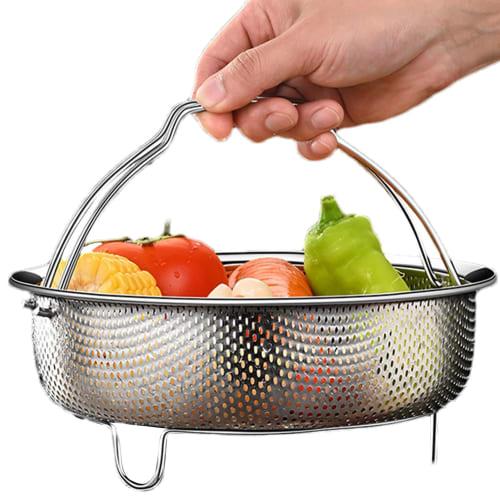 

Stainless steel steamer basket, vegetable steaming basket, cooking colander, basket, deep frying basket, rice washing machine steaming basket, steamin