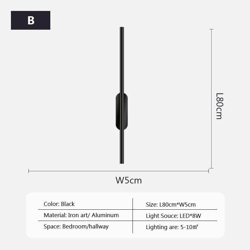 

Современный светодиодный настенный светильник с длинной палкой, простой скандинавский фон для интерьера, настенные светильники для гостиной, спальни, лестницы, отеля Cool White