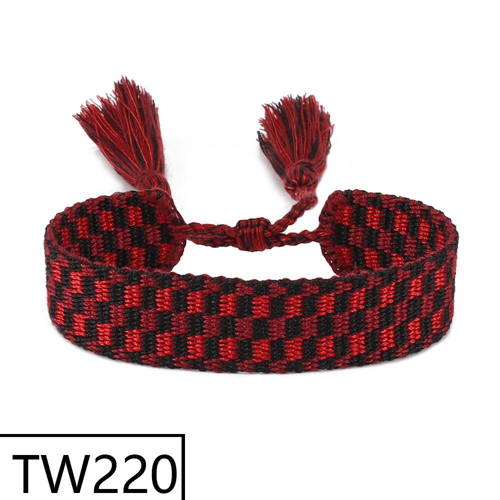 Customizable Handmade Bohemian Tassel Bracelet with Embroidered Logo - European & American Ethnic Friendship Style