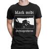 Men's Black Midi Schlagenheim Metal T Shirts Pure Cotton Tops Casual Short Sleeve Round Collar Tees Summer T-Shirts