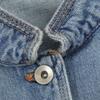 Autumn new multi-pocket zipper decorative elastic waist denim jacket 8727270