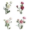 Artificial Ranunculus Asiaticus 2 Head Realistic Fake Silk Flower with Stem Home Office Wedding Party Faux Flower Decoration