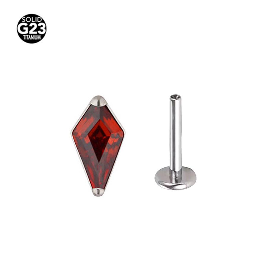 Titan Zirkon Quadrat Stecker Piercingschmuck