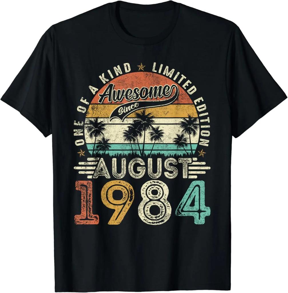 Funny 40th Birthday O Neck Shirt Fashion Print Casual Short Sleeve Male Tops Vintage 1984 Limited Edition Retro Mens TShirt