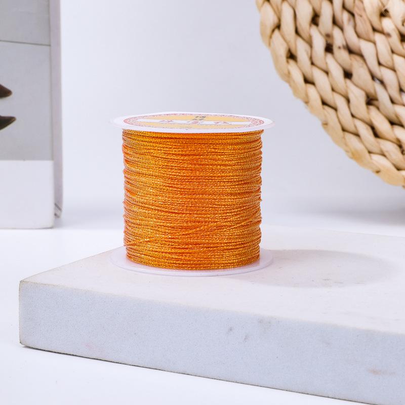 Handmade Red Lanyard Bracelet with Gold Iridescent Gimp Thread