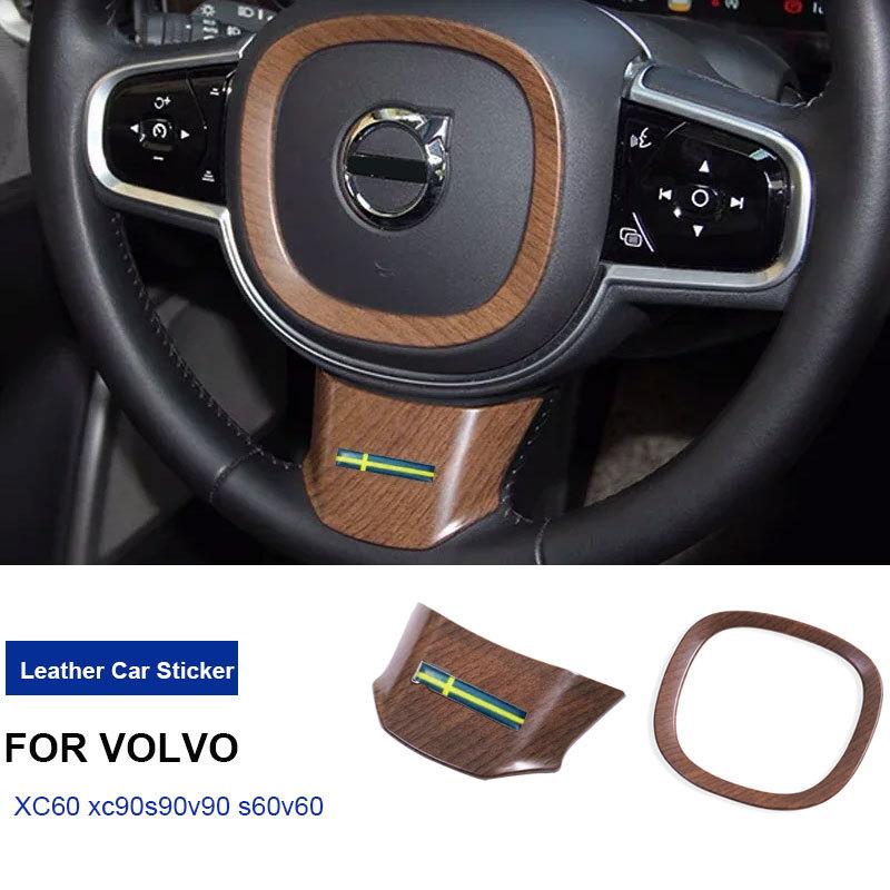Per Volvo S90 XC60 Anello volante XC90 v90 s60 v60 Cornice decorativa Interni Volvo modificati ABS effetto legno