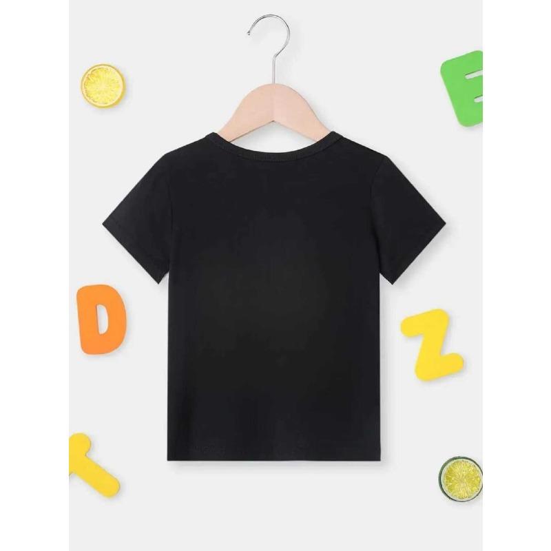 European Sizes Fashionable Short-Sleeve T-Shirts for Boys And Girls Featuring a Christmas Snowman Bear Cartoon Print: a Cute Outfit for Kids