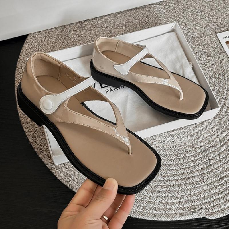 Fashion Fashion Black Women's Beach Shoes Thick Sole Soft PU Leather Platform Flat Sandals for Lady 2025 Summer Casual Light Footwear