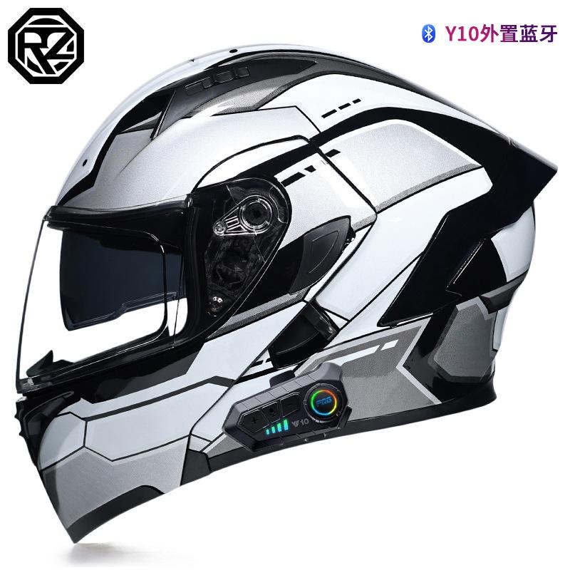 Orz Men's And Women's Electric Motorcycle Helmets Personalized Bluetooth Full Helmet Electric Scooter Motorcycle Four Seasons Warm Helmet