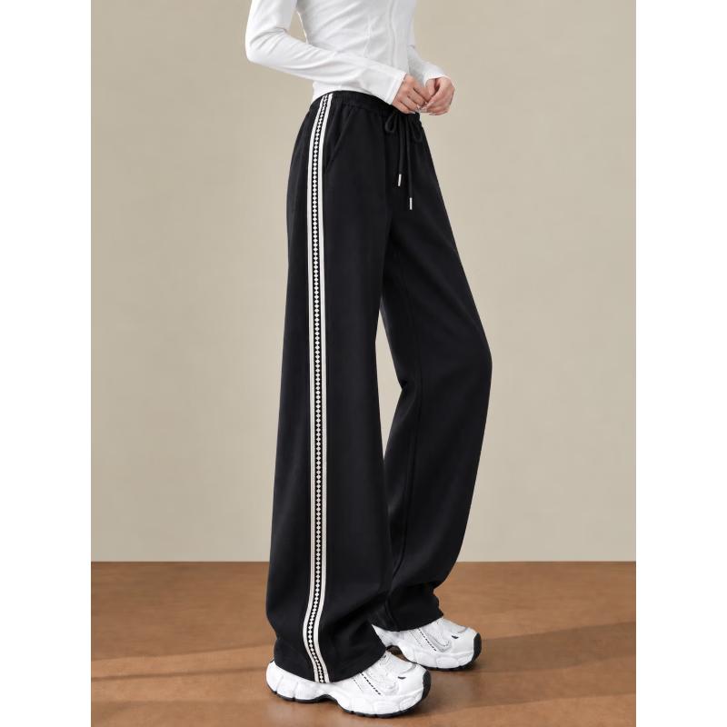 Basic House Women's High-Waisted Straight-Leg Casual Trousers