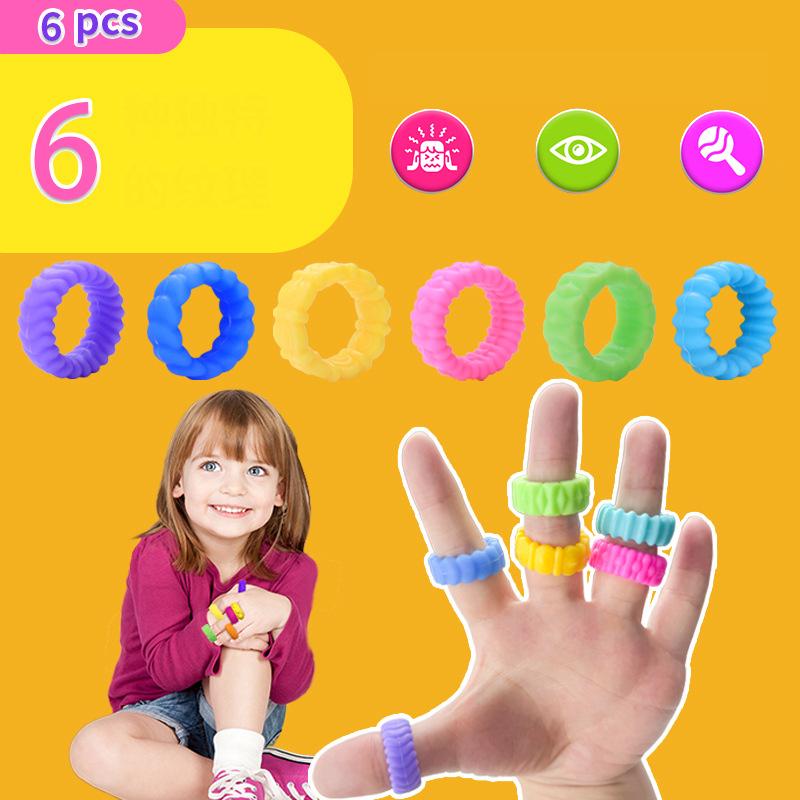 6/12/18 SZT Pierścionki Sensoryczne Zabawki Fidget Autyzm Uspokajające Redukcja Stresu Zestaw Pierścionków na Palce Prezenty dla Dzieci Nagroda w Klasie dla Ucznia