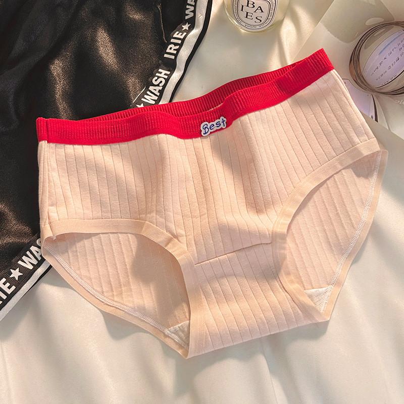 Stylish Breathable Cotton Women's Underwear Comfortable Mid Waist Triangle Panties In Various Colors For Young Girls