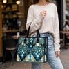 Elegant Stained Glass Pattern Tote Bag Stylish Casual Large Capacity Daily Commute Shoulder Handbag